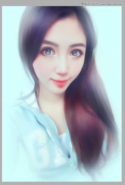 Photoshop给可爱的大眼妹妹转手绘处理,PS教程,素材中国