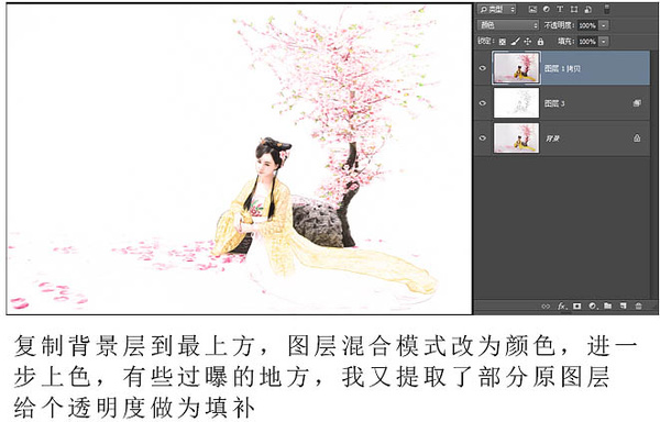 PS教程:PS滤镜打造古典仿工笔人物图片