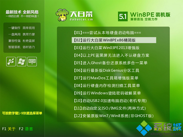 大白菜U盘装win8.1步骤3