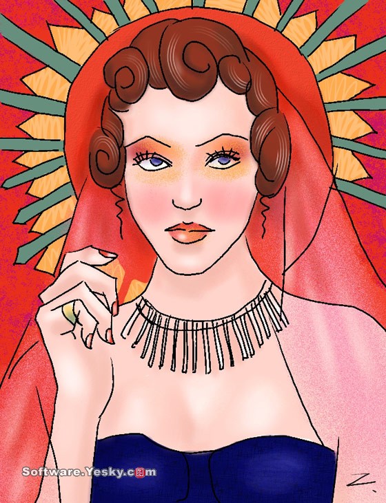 Painter实例教程:手绘时尚美女插画 全福编程网