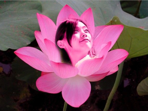 photoshop制作花中少女效果 全福编程网