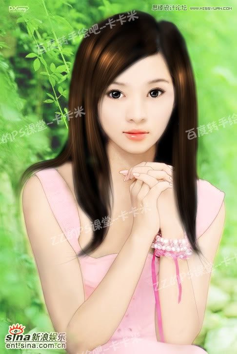 Photoshop给美女人像照片详细的转手绘教程 全福编程网