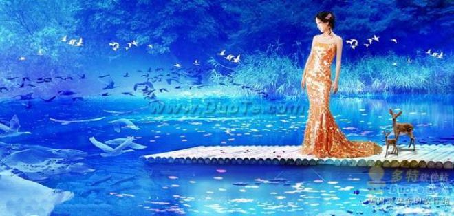 用Photoshop合成梦幻的蓝色童话世界  全福编程网