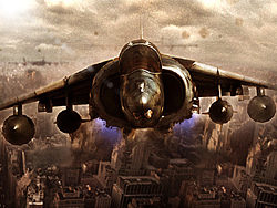 Photoshop合成正在空中飞翔的战斗机  全福编程网
