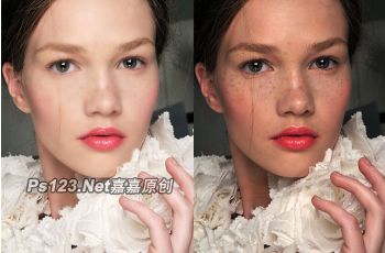 PhotoShop应用历史画笔给美女祛斑教程 全福编程网