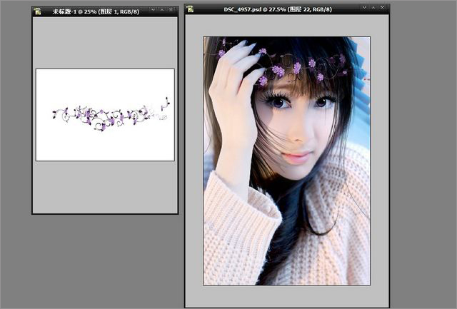 Photoshop给美女照片添加唯美装饰调出梦幻效果