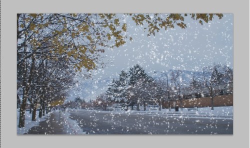 如何为照片Ps下雪效果