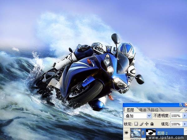 photoshop照片合成教程-酷炫水中行驶摩托
