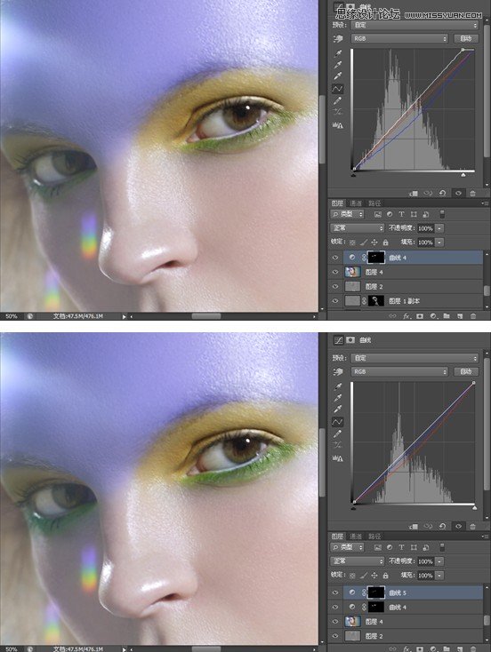 Photoshop给女性照片添加梦幻光线效果,PS教程,思缘教程网