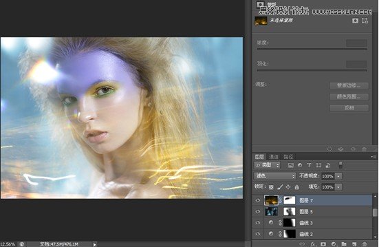Photoshop给女性照片添加梦幻光线效果,PS教程,思缘教程网