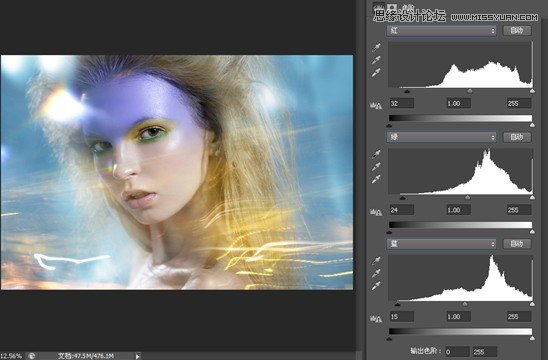 Photoshop给女性照片添加梦幻光线效果,PS教程,思缘教程网