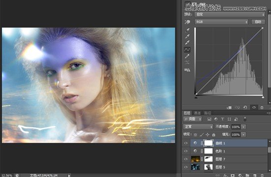 Photoshop给女性照片添加梦幻光线效果,PS教程,思缘教程网