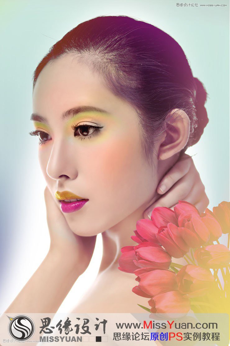 Photoshop给美女模特添加惊艳的妆容效果 全福编程网