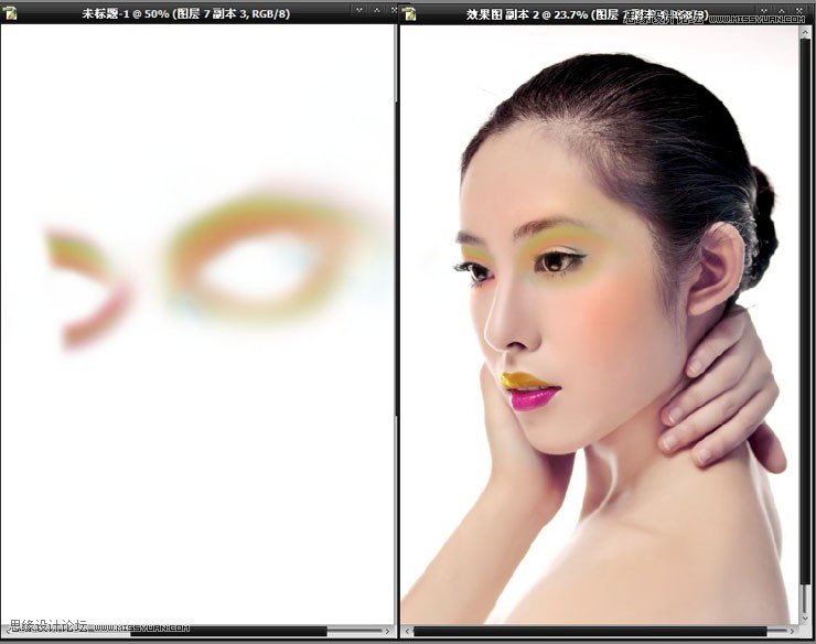 Photoshop给美女模特添加惊艳的妆容效果
