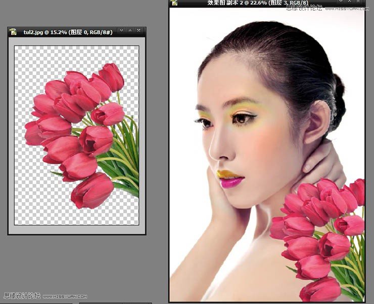 Photoshop给美女模特添加惊艳的妆容效果
