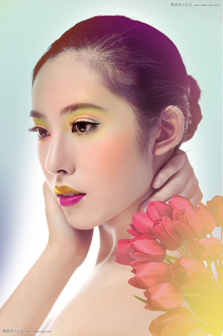 Photoshop给美女模特添加惊艳的妆容效果