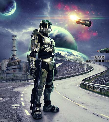 PhotoShop合成机器人星球战争场景效果教程 全福编程网教程