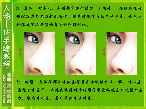 鼻子鼻孔的绘制
