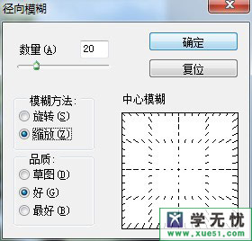 对小孩素材执行径向模糊