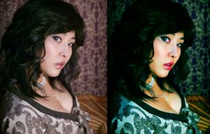 PhotoShop为美女照片制作反转负冲效果 全福编程网教程