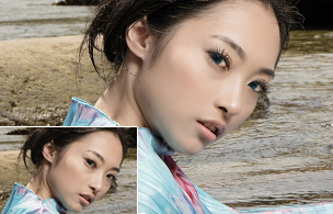 PS外挂滤镜给美女磨皮并加上假睫毛照片处理教程 全福编程网教程