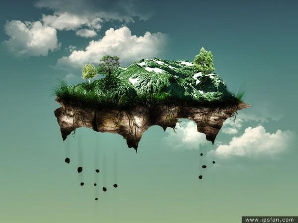 photoshop照片合成教程-壮观空中大陆 全福编程网教程