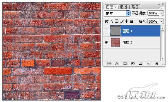 Photoshop打造形象逼真的砖墙效果,PS教程,思缘教程网