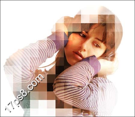 PhotoShop为美女照片添加马赛克效果 全福编程网