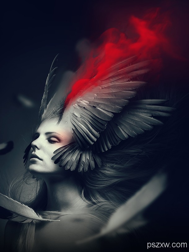Photoshop合成创意风格的梦幻天使 全福编程网