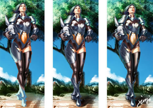 PS鼠绘游戏中的美女战士 全福编程网网 鼠绘教程