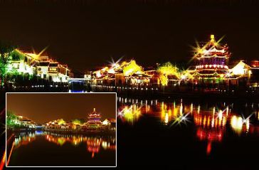 PhotoShop为夜景照片添加闪耀的灯光效果 全福编程网教程