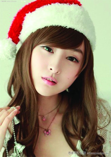 Photoshop制作圣诞美女的手绘图效果 全福编程网