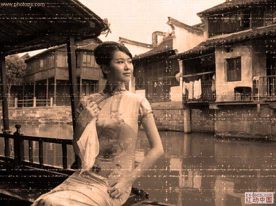 photoshop滤镜教程-发黄老照片制作
