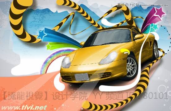 Illustrator利用宽度工具设计制作汽车海报实例教程  全福编程网