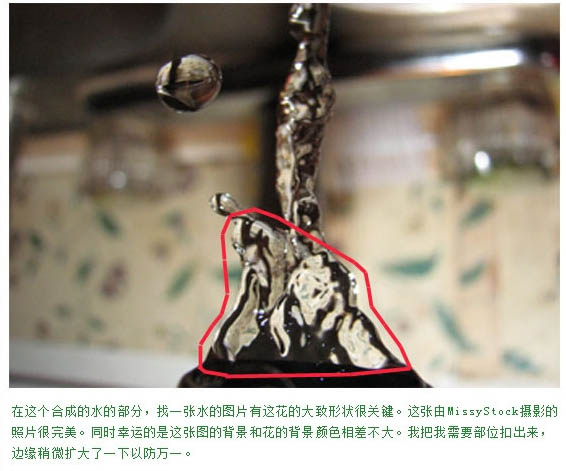 制作创意液态水玫瑰花图案的PS技巧