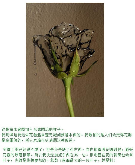 制作创意液态水玫瑰花图案的PS技巧
