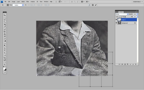 PS教程：Photoshop修复破损黑白老照片