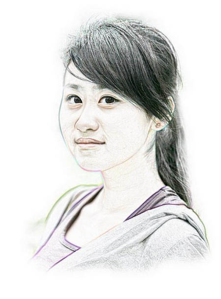PS把女生头像照片转成黑白素描画