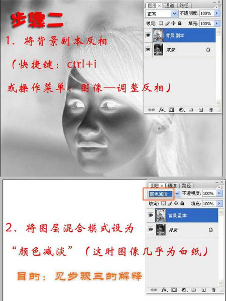 PS把女生头像照片转成黑白素描画