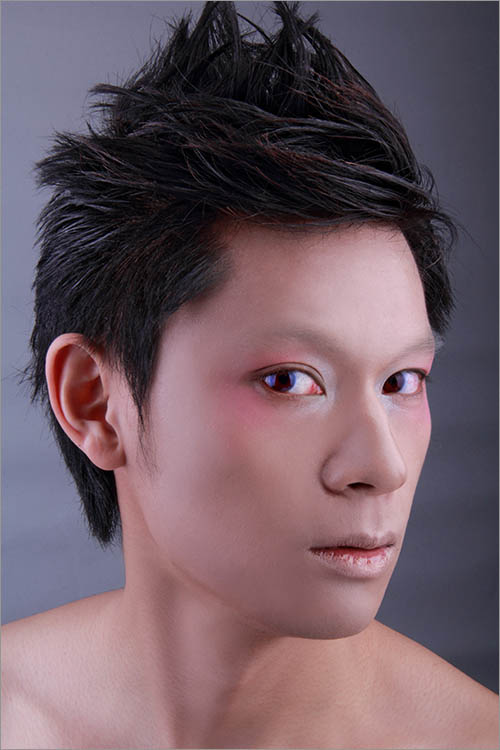Photoshop给帅哥加上绚丽的液滴喷溅头发