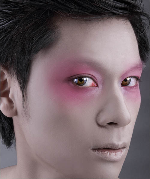 Photoshop给帅哥加上绚丽的液滴喷溅头发