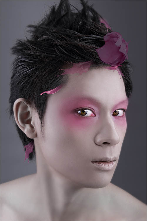 Photoshop给帅哥加上绚丽的液滴喷溅头发