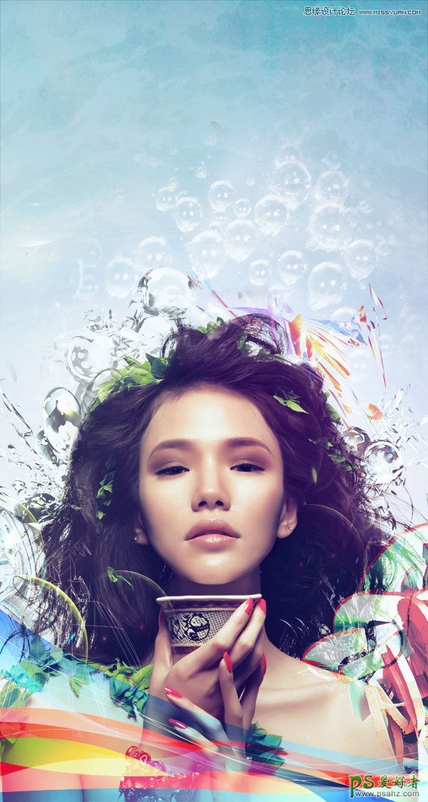 hotoshop合成非主流插画美女形象   全福编程网