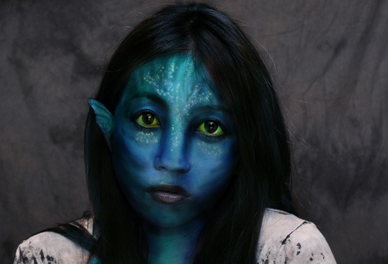 梅问题-photoshop教学-其假乱真－将照片变脸成阿凡达的纳美人