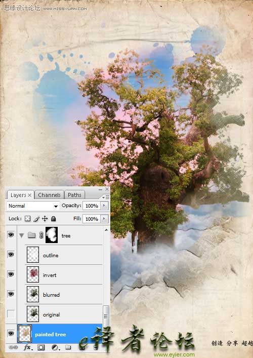 Photoshop合成魔幻虚构的绘画场景,PS教程,思缘教程网