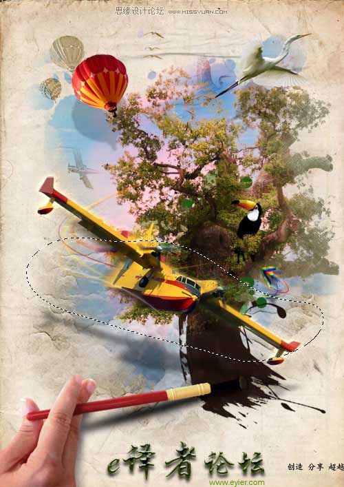 Photoshop合成魔幻虚构的绘画场景,PS教程,思缘教程网