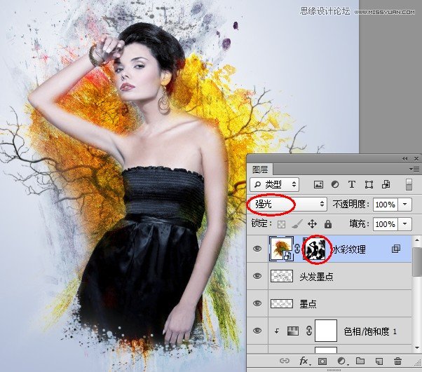 Photoshop设计创意风格的水墨美女效果,全福编程网