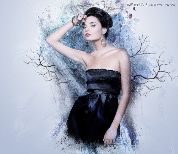 Photoshop设计创意风格的水墨美女效果,全福编程网