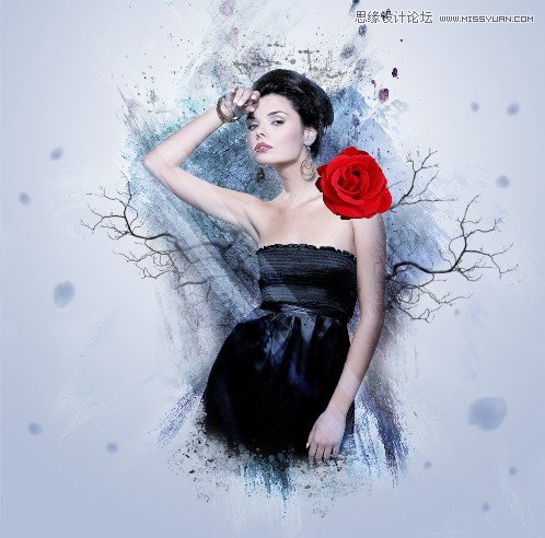 Photoshop设计创意风格的水墨美女效果,全福编程网