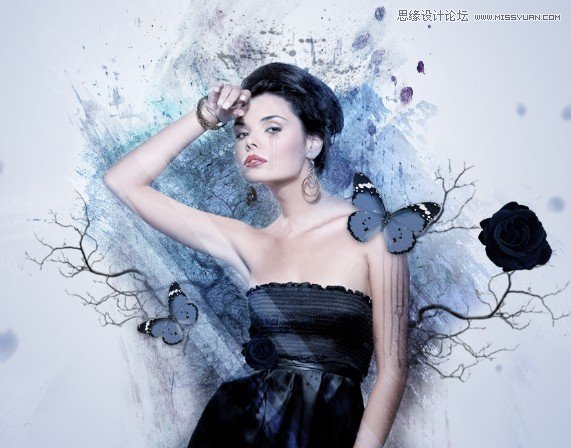 Photoshop设计创意风格的水墨美女效果,全福编程网
